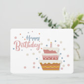 Happy Birthday Cake Urlaubskarte Feiertagskarte (Stehend Vorderseite)