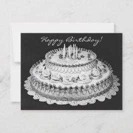 Happy Birthday Cake Vintag Fotografie Postkarte
