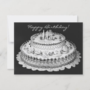 Happy Birthday Cake Vintag Fotografie Postkarte