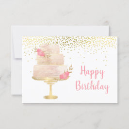 Happy Birthday Cake Watercolor Card