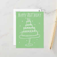 Happy Birthday Cake Whimsical Sketch Doodle
