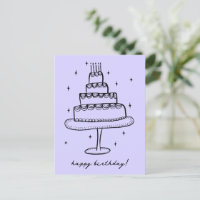 Happy Birthday Cake Whimsical Sketch Doodle