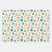 Happy Birthday Cakes Balloons Muster Geschenk Geschenkpapier Set (Vorderseite 3)