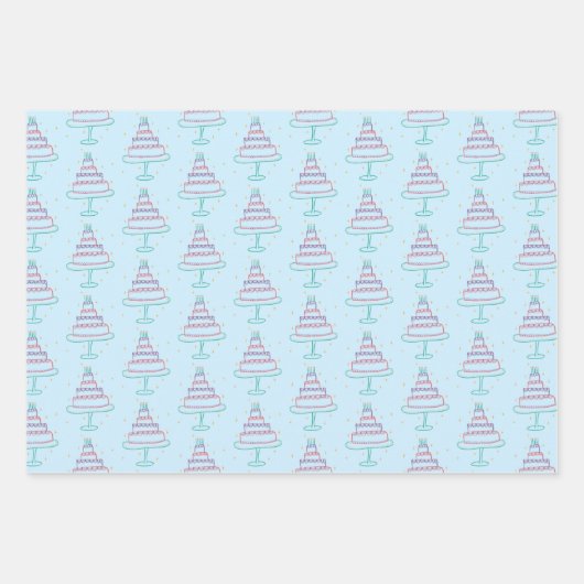 Happy Birthday Cakes Niedlich Charming Muster Gesc Geschenkpapier Set (Vorderseite)