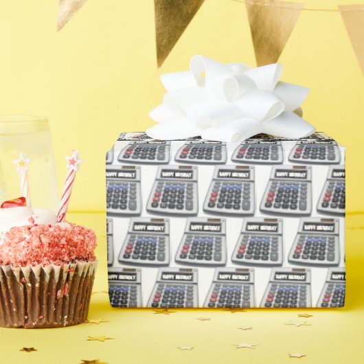 Happy Birthday Calculators Geschenkpapier (Geburtstagsparty)