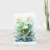 Happy Birthday Calla Lilies Blume Karte (Vorderseite)