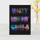Happy Birthday Camila Card Karte (Gelbe Blume)