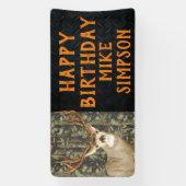 Happy Birthday Camouflage Deer Junting Men's Banner (Vertikal)