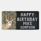 Happy Birthday Camouflage Deer Junting Men's Banner (Horizontal)