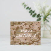 Happy Birthday Camouflage Wüste Brown Abstrakt Postkarte (Stehend Vorderseite)
