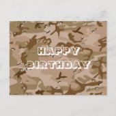 Happy Birthday Camouflage Wüste Brown Abstrakt Postkarte (Vorderseite)