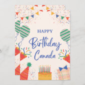 Happy Birthday Canada Feiertagskarte (Vorne/Hinten)