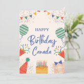 Happy Birthday Canada Feiertagskarte (Stehend Vorderseite)
