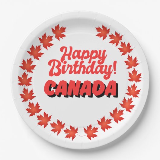Happy Birthday Canada Pappteller (Vorderseite)