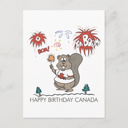 Happy Birthday Canada Postkarte (Vorderseite)