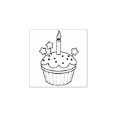 Happy Birthday Candle Cupcake 2 Gummistempel (Prägung)