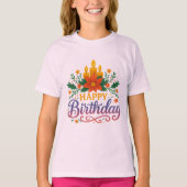 Happy Birthday Candle Girls’ Basic T-Shirt | Color (Vorderseite)