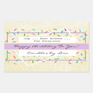 Happy Birthday Candle Making Labels Rechteckiger Aufkleber