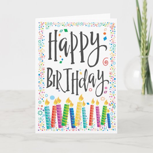 Happy Birthday Candles 2 - Personalize Karte (Vorderseite)