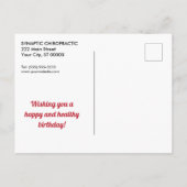 Happy Birthday Candles and Spine Chiropractic Postkarte (Rückseite)