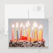 Happy Birthday Candles Ankündigungspostkarte (Vorne/Hinten)