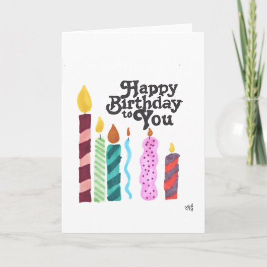 Happy Birthday Candles Card Dankeskarte (Vorderseite)