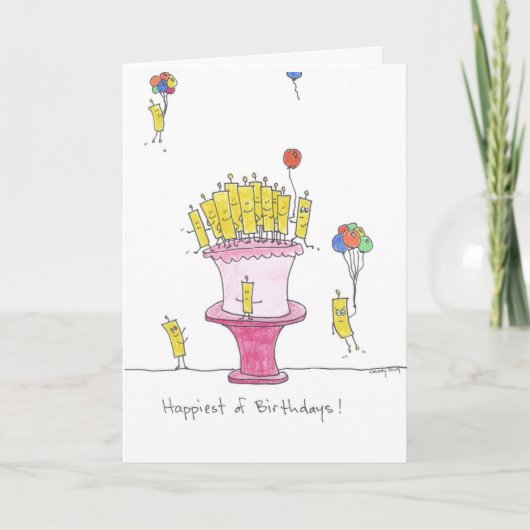Happy Birthday Candles Karte (Vorderseite)