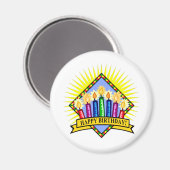 Happy Birthday Candles Magnet (Vorderseite/Rückseite)