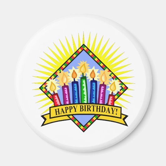 Happy Birthday Candles Magnet (Vorne)