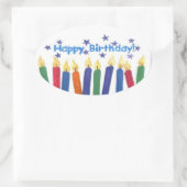 Happy Birthday Candles Ovaler Aufkleber (Tasche)