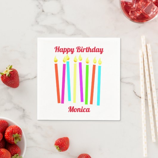 Happy Birthday Candles Paper Napkin Serviette (Beispiel)