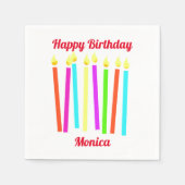Happy Birthday Candles Paper Napkin Serviette (Vorderseite)