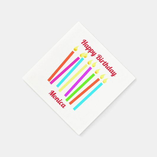 Happy Birthday Candles Paper Napkin Serviette (Ecke)