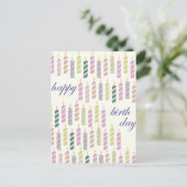 happy birthday candles postkarte (Stehend Vorderseite)