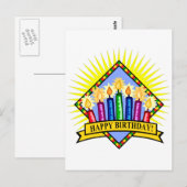Happy Birthday Candles Postkarte (Vorne/Hinten)