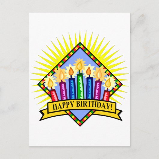 Happy Birthday Candles Postkarte (Vorderseite)
