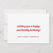 Happy Birthday Candles Spine Chiropractic Geburtst Karte (Rückseite)