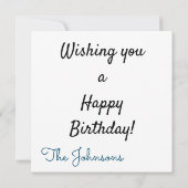 Happy Birthday Candles und Confetti Mitteilungskarte (Rückseite)