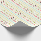 Happy Birthday Candles wiederholen Mädchenname Geschenkpapier (Ecke)