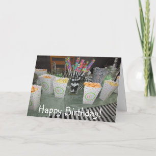 Happy Birthday Candy Buffet Green und Black Card Karte