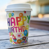 Happy Birthday Candy und Balloons Pappbecher