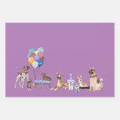 Happy Birthday Canine Hund Rassen Geschenkpapier Set (Vorderseite 3)