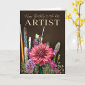Happy Birthday Canvas Artist Painter Card Karte (Gelbe Blume)