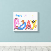 Happy Birthday Canvas Print Baby Bears Party Leinwanddruck (Insitu (Holzboden))
