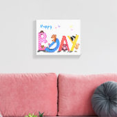 Happy Birthday Canvas Print Baby Bears Party Leinwanddruck (Insitu (Wohnzimmer))