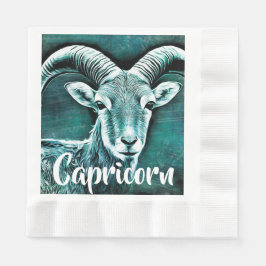 Happy Birthday Capricorn Horoscope Zodiac Ziege Serviette