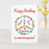 Happy Birthday Capricorn Karte (Gelbe Blume)