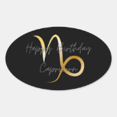 Happy Birthday Capricorn Ovaler Aufkleber (Vorderseite)