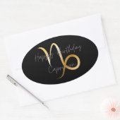 Happy Birthday Capricorn Ovaler Aufkleber (Umschlag)