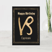 Happy Birthday Capricorn zodiac Astrologie Gold Karte (Vorderseite)